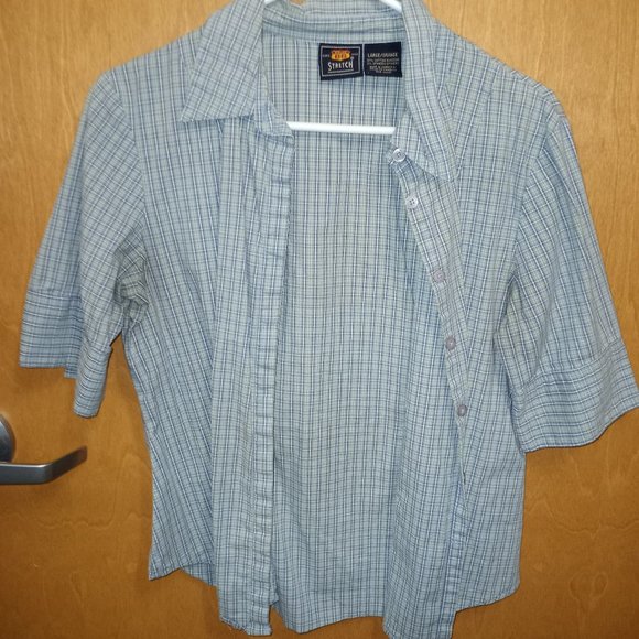 Cropped plaid polo buttonup - Picture 1 of 2